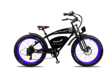 Demon Davient, Cruiser E-Bike, 48V, 26-In Black with Blue Rims